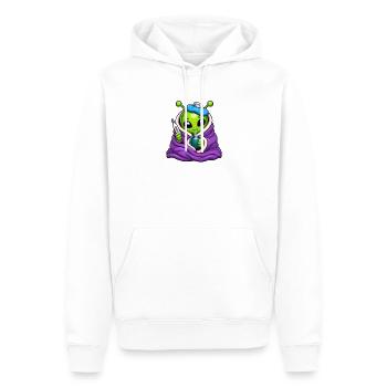 Alien câlin Froid Douillet - Sweat à capuche Premium bio Homme - blanc - Devant - Nico (187cm)