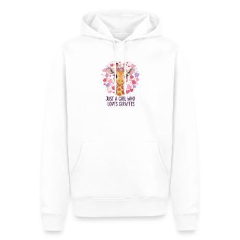 Girafe Fille Amoureuse GIRAFE - Sweat à capuche Premium bio Homme - blanc - Devant - Nico (187cm)