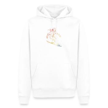 Fille du snowboard vintage - Sweat à capuche Premium bio Homme - blanc - Devant - Nico (187cm)