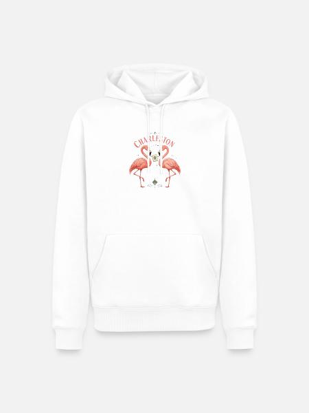 Mahjong Charleston Queen Flamingo - Männer Premium Bio Hoodie - Weiß