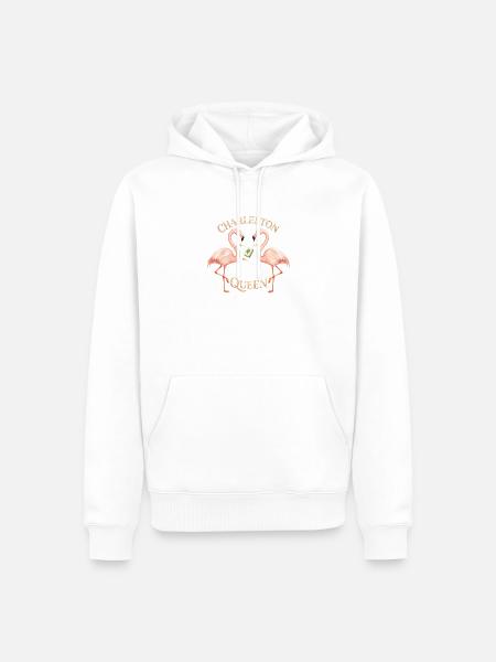 Mahjong Charleston Queen Flamingo - Männer Premium Bio Hoodie - Weiß
