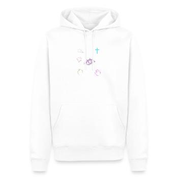 Eye Bible Cross - Men’s Premium Organic Hoodie - white - Front - Nico (187cm)
