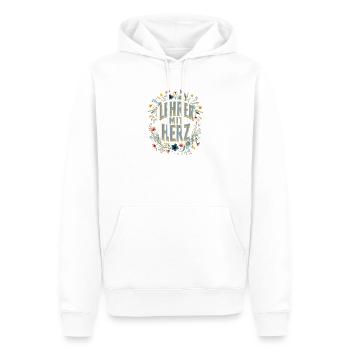 Lehrer mit Herz! - Männer Premium Bio Hoodie - Weiß - Vorne - Nico (187cm)