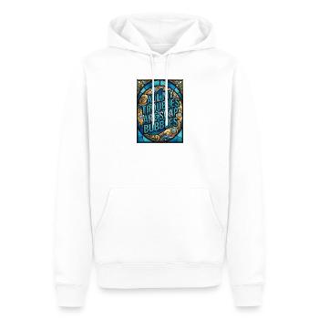 Tous mes soucis sont des bulles de savon - Sweat à capuche Premium bio Homme - blanc - Devant - Nico (187cm)