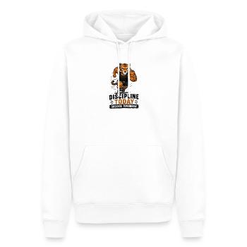 Discipline aujourd’hui, succès demain - Sweat à capuche Premium bio Homme - blanc - Devant - Nico (187cm)