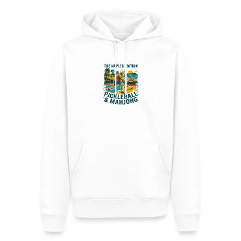 L’édition Naples Pickleball et Mahjong - Sweat à capuche Premium bio Homme - blanc - Devant - Nico (187cm)