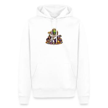 Alien König des Reichtums - Männer Premium Bio Hoodie - Weiß - Vorne - Nico (187cm)
