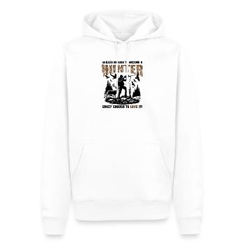 Stolzes Jägergeschenk - Männer Premium Bio Hoodie - Weiß - Vorne - Nico (187cm)