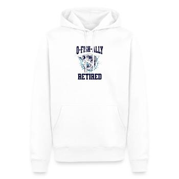 Ofishally Retired Pun - Men’s Premium Organic Hoodie - white - Front - Nico (187cm)