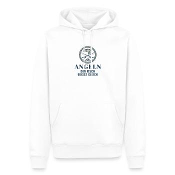 Angeln Der Fisch Beisst Gleich Angler Geschenk - Männer Premium Bio Hoodie - Weiß - Vorne - Nico (187cm)