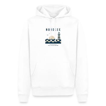 Nordsee Salz In Den Haaren Küste Meer - Männer Premium Bio Hoodie - Weiß - Vorne - Nico (187cm)