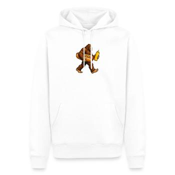 4th of July Bigfoot Hot Dog – Fun Hot Dog with B - Men’s Premium Organic Hoodie - white - Front - Nico (187cm)