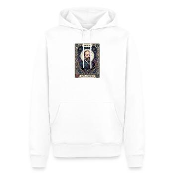 James A Tarotkarte - Männer Premium Bio Hoodie - Weiß - Vorne - Nico (187cm)