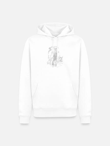 George Washington Grilling BBQ - Men’s Premium Organic Hoodie - white