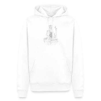 James K. Polk beim BBQ Grillen - Männer Premium Bio Hoodie - Weiß - Vorne - Nico (187cm)