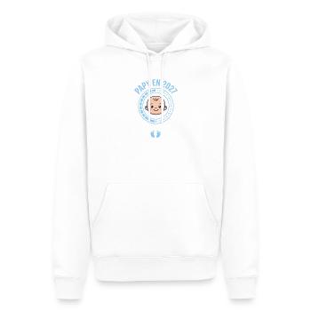 Futur Papy 2027 Chargement Bébé En Cours - Sweat à capuche Premium bio Homme - blanc - Devant - Nico (187cm)