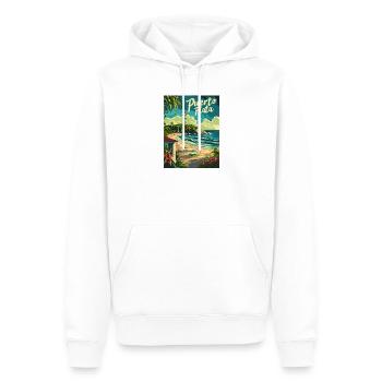  Puerto Plata Karibik Strand und Leuchtturm - Männer Premium Bio Hoodie - Weiß - Vorne - Nico (187cm)