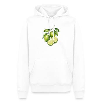 Lime Watercolor Freshness - Men’s Premium Organic Hoodie - white - Front - Nico (187cm)