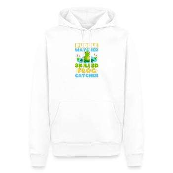 Frog Catcher Puddle Watcher Skilled Frog - Men’s Premium Organic Hoodie - white - Front - Nico (187cm)