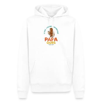 Papa Ours L'Authentique Cadeau Fête Des Pères - Sweat à capuche Premium bio Homme - blanc - Devant - Nico (187cm)