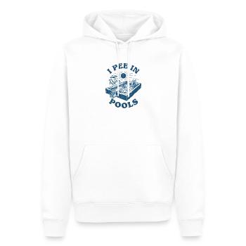 Ich pinkel in Pools Pool-Humor - Männer Premium Bio Hoodie - Weiß - Vorne - Nico (187cm)
