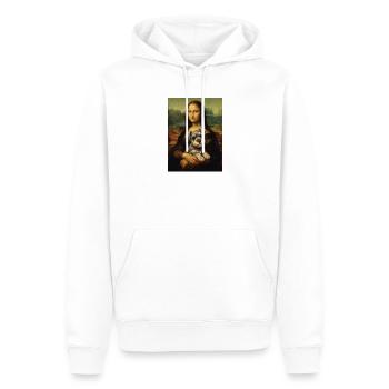 Schnauzer Mona Lisa Kunstparodie Hundeporträt - Männer Premium Bio Hoodie - Weiß - Vorne - Nico (187cm)