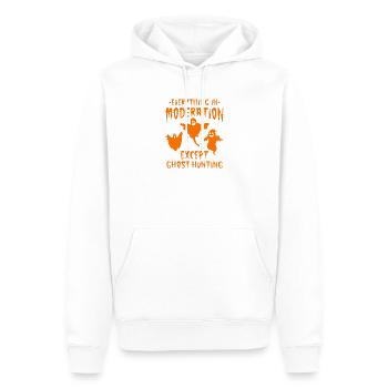 Everything In Moderation Except Ghost Hunting - Ha - Männer Premium Bio Hoodie - Weiß - Vorne - Nico (187cm)
