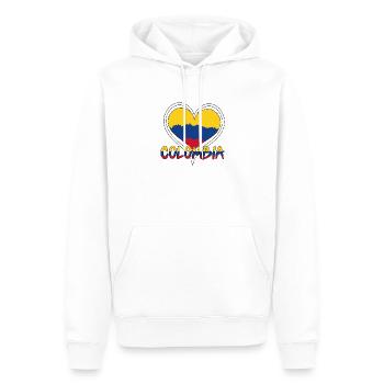 Patriotisches Herz Liebe Kolumbianische Flagge Kolumbien - Männer Premium Bio Hoodie - Weiß - Vorne - Nico (187cm)