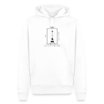 Glitch Noir Eiffel Tower - Men’s Premium Organic Hoodie - white - Front - Nico (187cm)