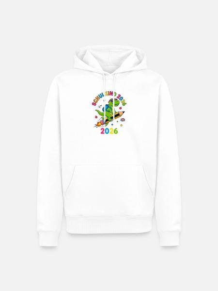 Schulkind 2026 Dino T-Rex Einschulung - Männer Premium Bio Hoodie - Weiß