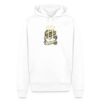 Retro Kassette Früher war alles besser - Männer Premium Bio Hoodie - Weiß - Vorne - Nico (187cm)