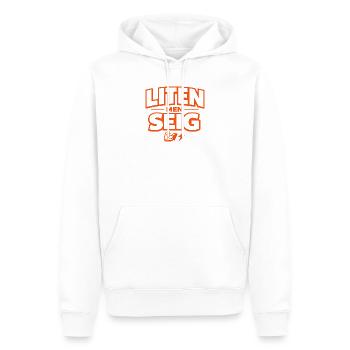 Small but tough - Men’s Premium Organic Hoodie - white - Front - Nico (187cm)