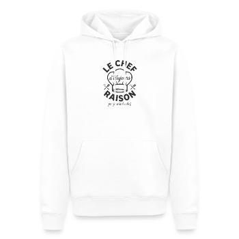 Le Chef A Toujours Raison Humour Cuisine - Sweat à capuche Premium bio Homme - blanc - Devant - Nico (187cm)