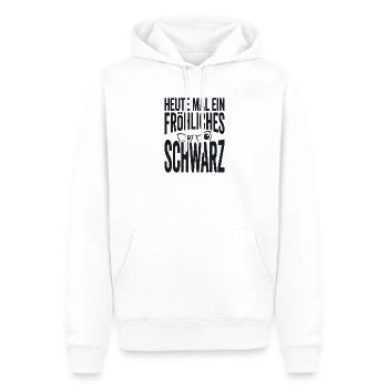 Heute mal ein fröhliches Schwarz Spruch - Männer Premium Bio Hoodie - Weiß - Vorne - Nico (187cm)