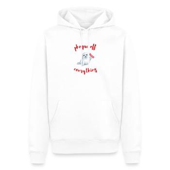 Alles abschließen – Fingerzeichen - Männer Premium Bio Hoodie - Weiß - Vorne - Nico (187cm)