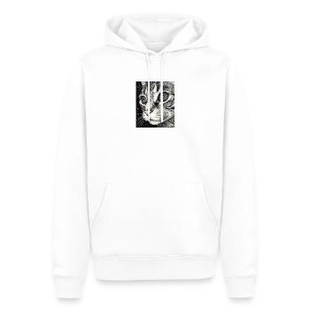 Hypnotischer Katzenblick im All - Männer Premium Bio Hoodie - Weiß - Vorne - Nico (187cm)