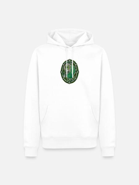 Botanische Pflanzenzell-Buntglas-Illustration - Männer Premium Bio Hoodie - Weiß