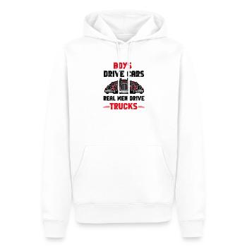 Real Men Trucks - Men’s Premium Organic Hoodie - white - Front - Nico (187cm)