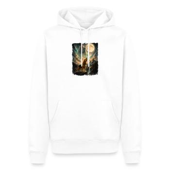 Bloodhound Howling At Moon - Dog Dad Dog Mom - Men’s Premium Organic Hoodie - white - Front - Nico (187cm)