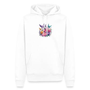 Origami Wings Floral Splendour - Men’s Premium Organic Hoodie - white - Front - Nico (187cm)