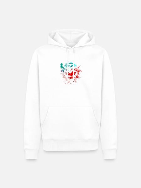 Bison Splash Art - Männer Premium Bio Hoodie - Weiß