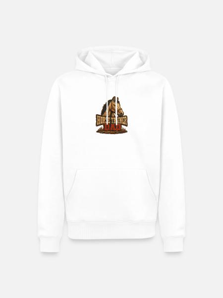 Pferdetrainer-Vater, robuster Stall-Reiter-Vater - Männer Premium Bio Hoodie - Weiß