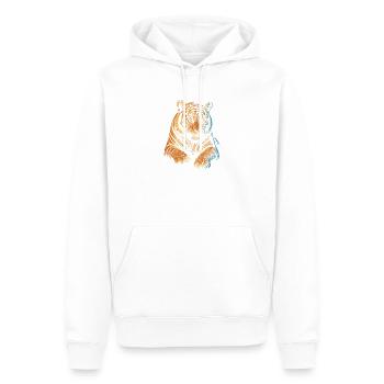 Tiger - Men’s Premium Organic Hoodie - white - Front - Nico (187cm)