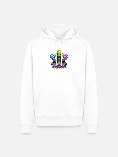 Alienischer Schatzmagier - Männer Premium Bio Hoodie - Weiß
