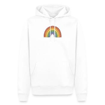 PETITS ACTIVISTES | Rainbow - Sweat à capuche Premium bio Homme - blanc - Devant - Nico (187cm)