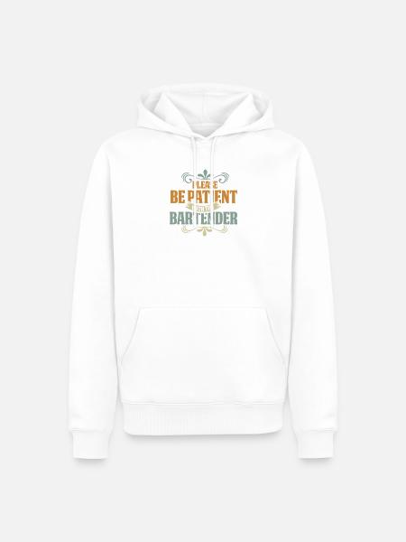 Kellner Barkeeper Ober Bar Bartender barchef - Männer Premium Bio Hoodie - Weiß