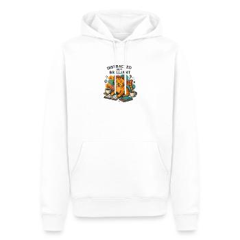 Distraction mais brillante étude sur le chat - Sweat à capuche Premium bio Homme - blanc - Devant - Nico (187cm)