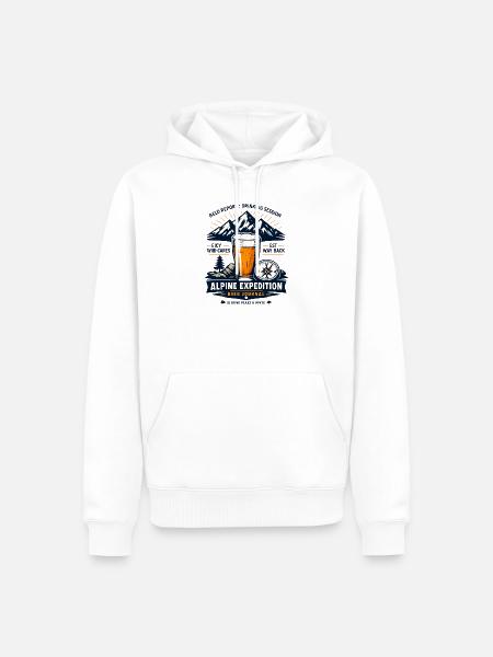 Alpine Expedition Bier Journal - Männer Premium Bio Hoodie - Weiß