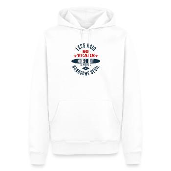 50e anniversaire Devil - Sweat à capuche Premium bio Homme - blanc - Devant - Nico (187cm)
