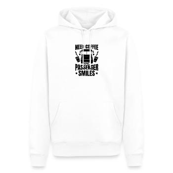 Chauffeur de bus Drôle de dicton - Sweat à capuche Premium bio Homme - blanc - Devant - Nico (187cm)
